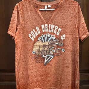 Cato Rust Graphic Short Sleeve Tee S-M